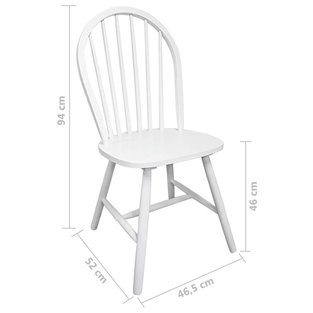 Dining Chairs 4 Pcs Solid Rubber Wood