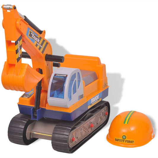Ride-On Excavator Plastic Yellow