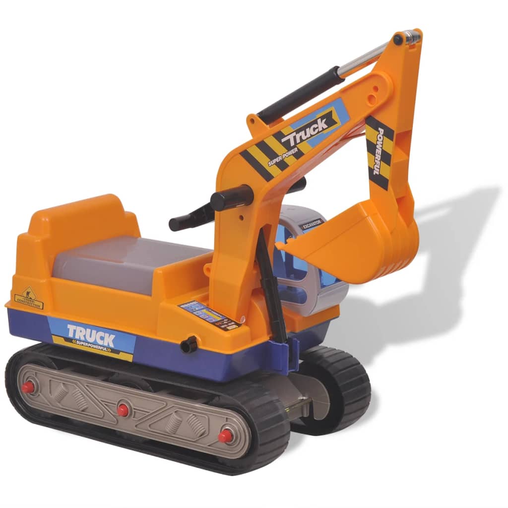 Ride-On Excavator Plastic Yellow