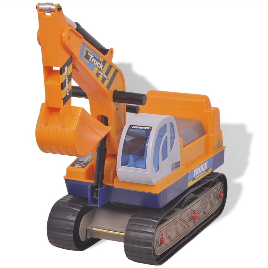 Ride-On Excavator Plastic Yellow