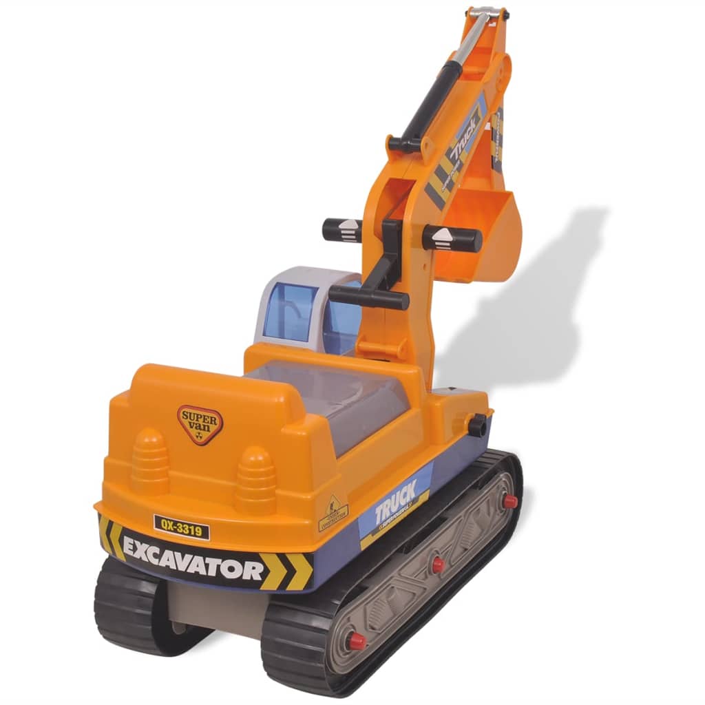 Ride-On Excavator Plastic Yellow