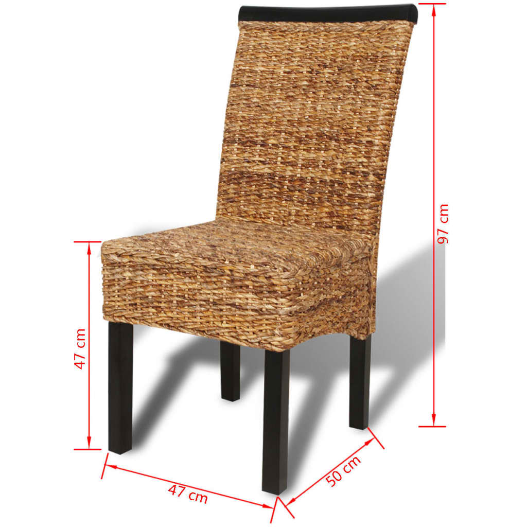Dining Chairs 2 Pcs Abaca And Solid Mango Wood