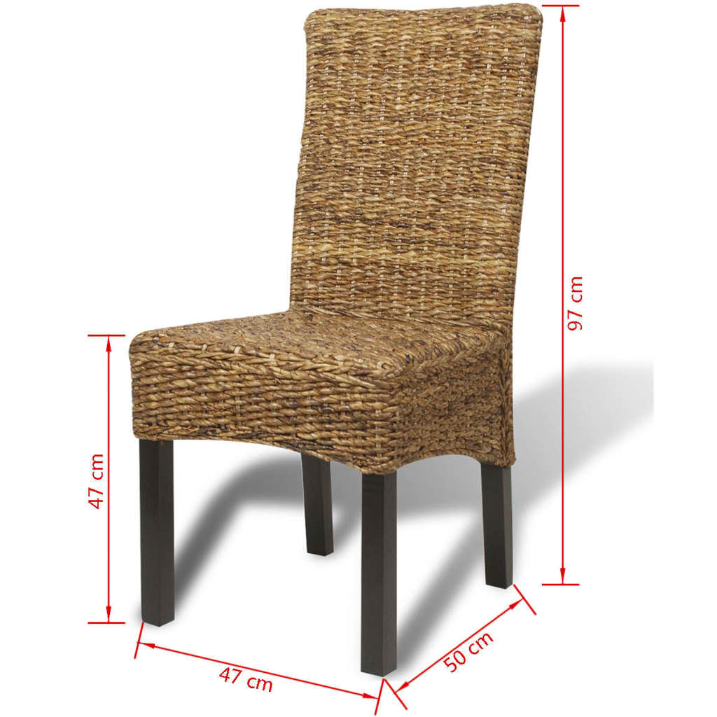Dining Chairs 2 Pcs Abaca And Solid Mango Wood