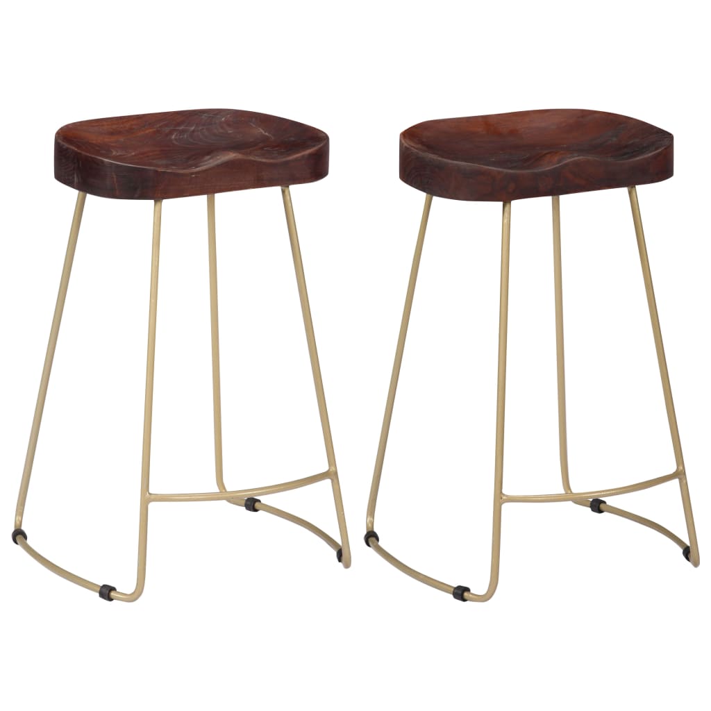 Bar Stools 2 Pcs Solid Wood Mango