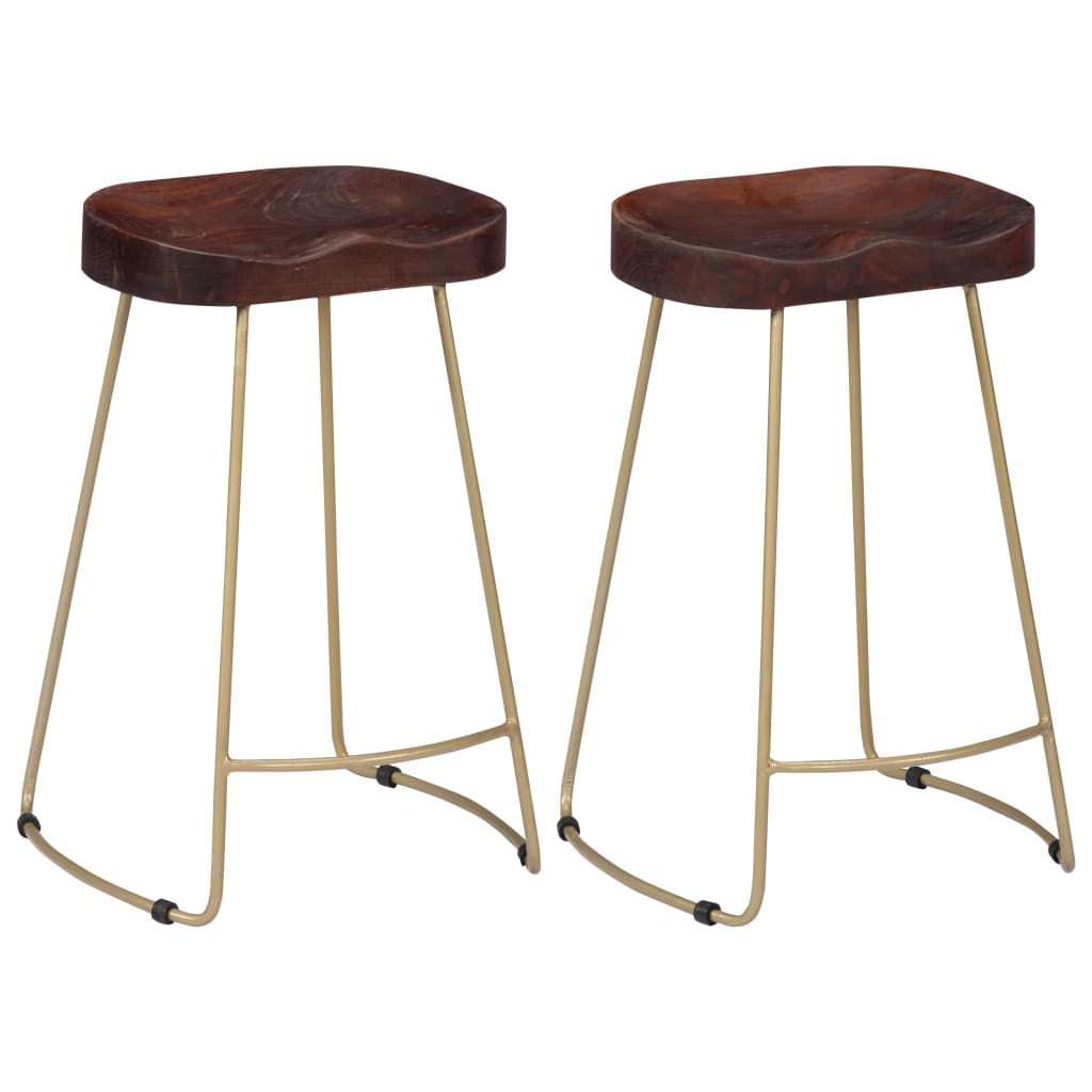 Bar Stools 2 Pcs Solid Wood Mango