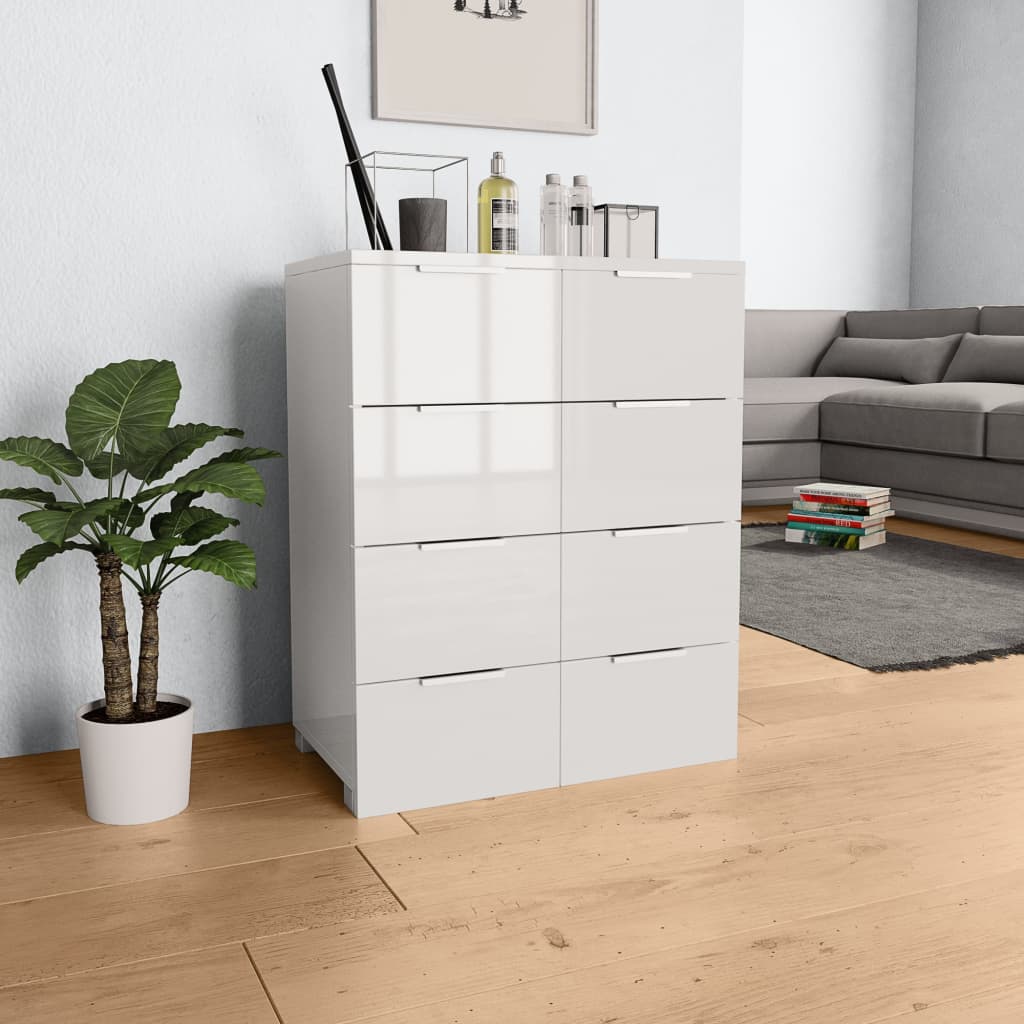 Sideboard High Gloss 60X35X80 Cm Engineered Wood
