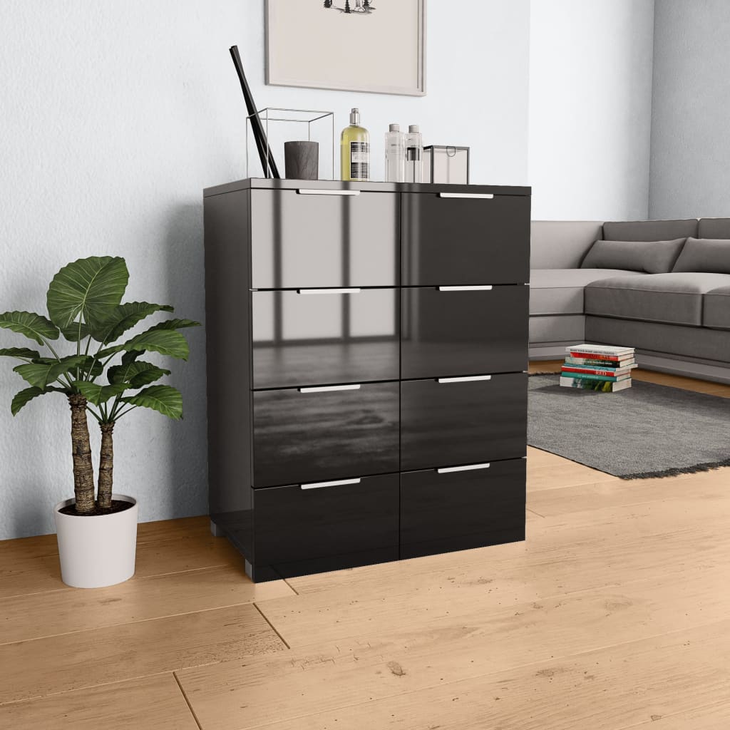 Sideboard High Gloss 60X35X80 Cm Engineered Wood
