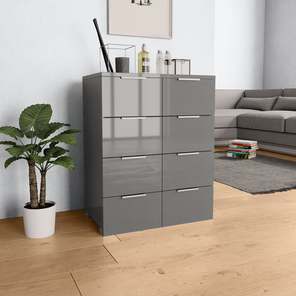 Sideboard High Gloss 60X35X80 Cm Engineered Wood