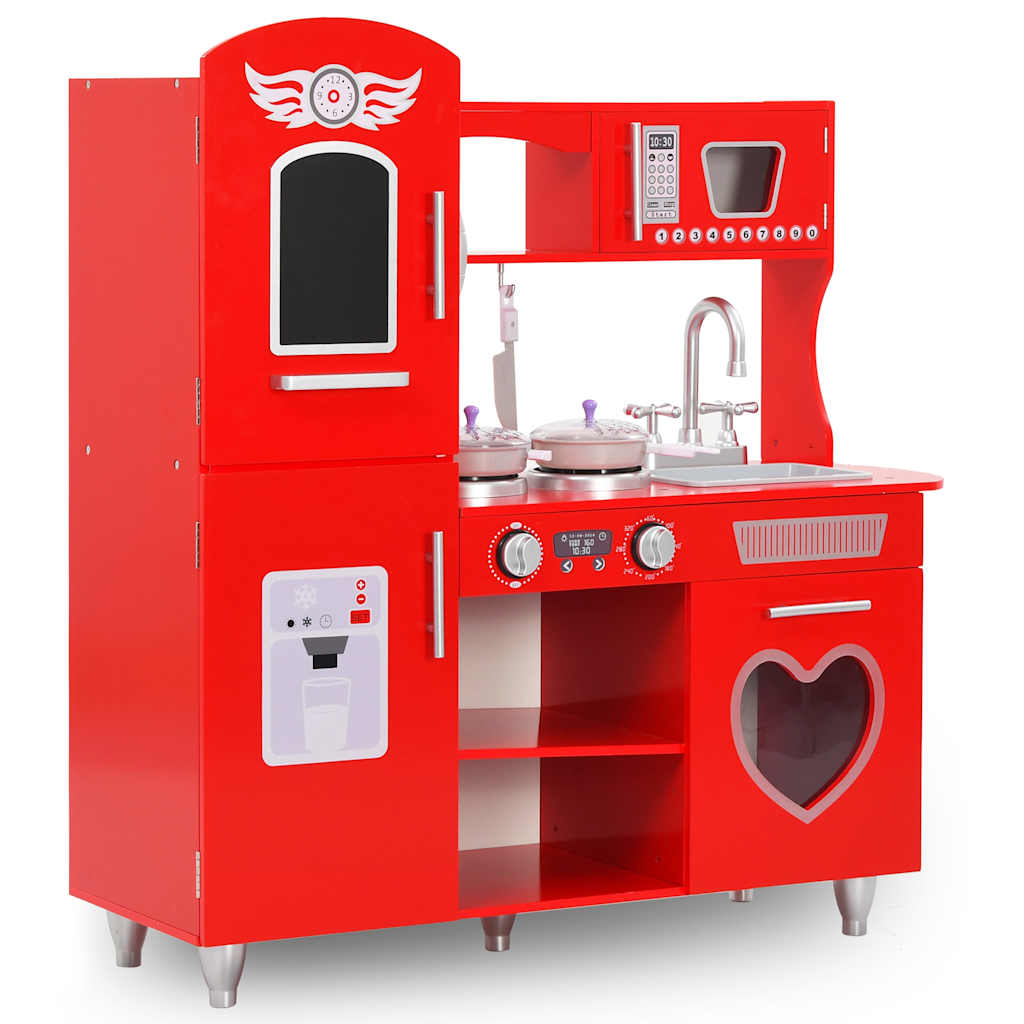 Kids' Play Kitchen Mdf 84X31X89 Cm Red