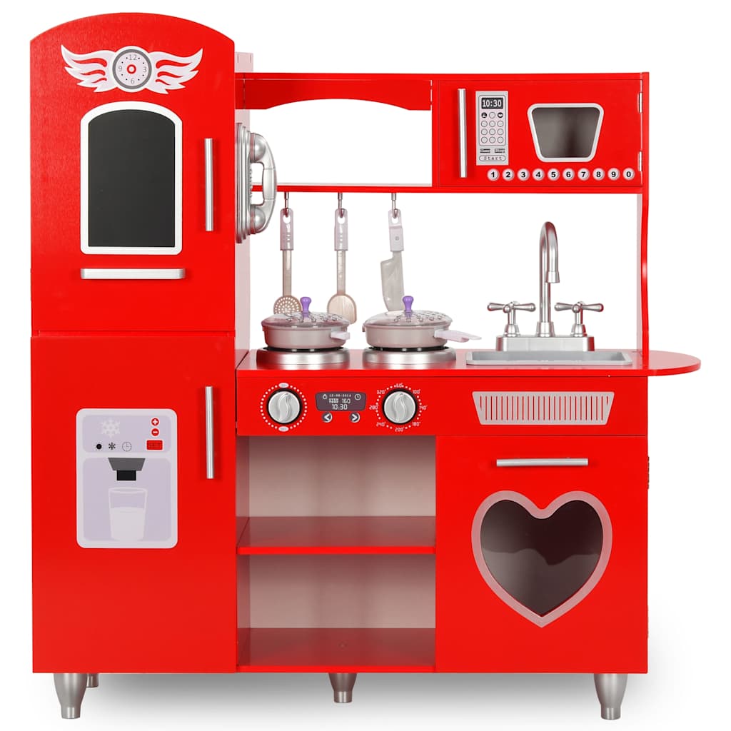 Kids' Play Kitchen Mdf 84X31X89 Cm Red