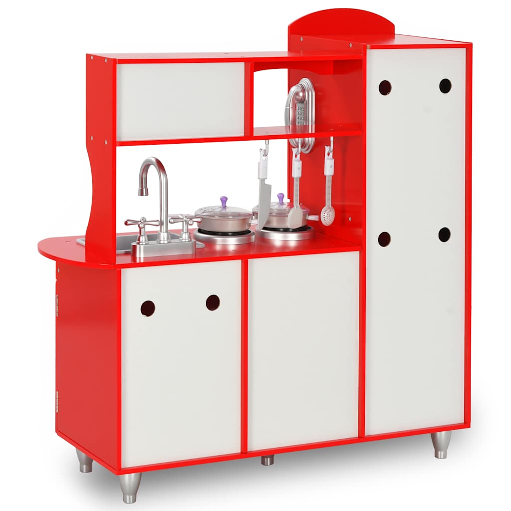 Kids' Play Kitchen Mdf 84X31X89 Cm Red