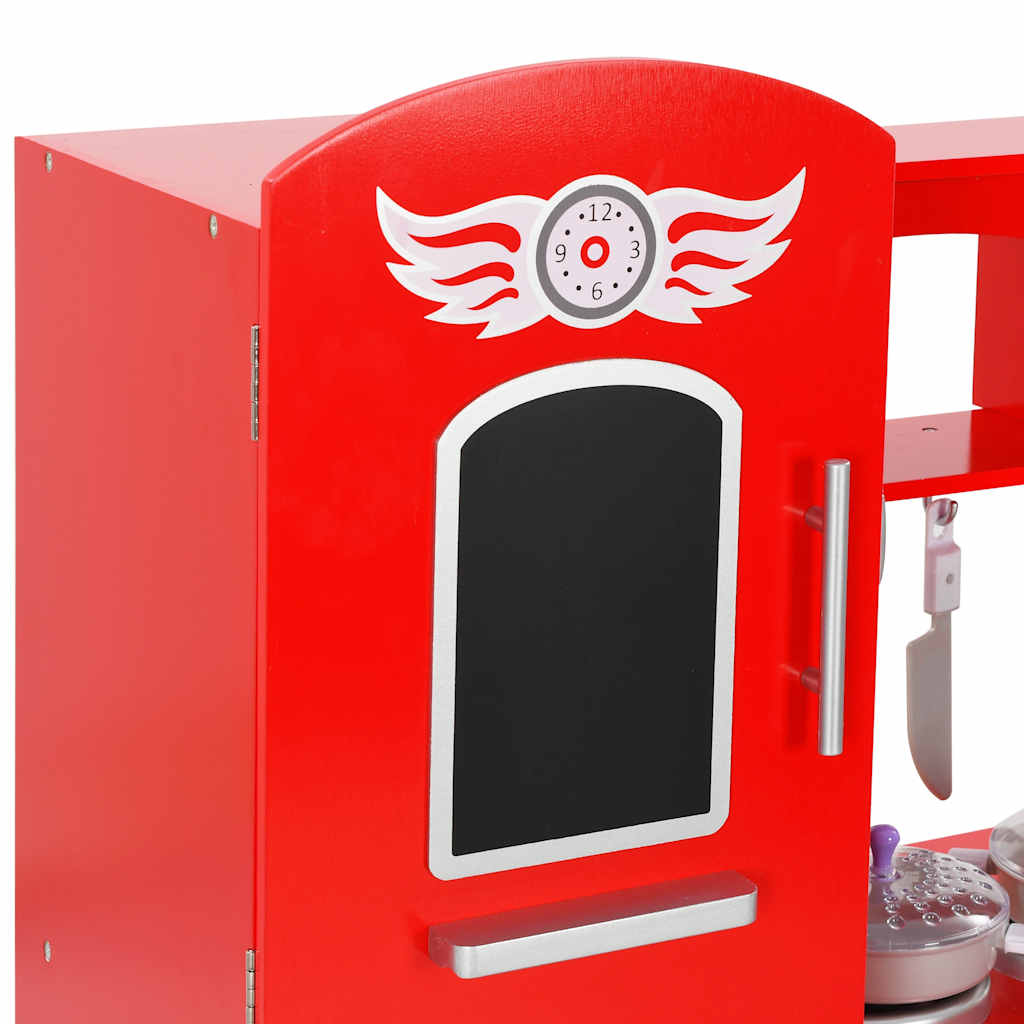 Kids' Play Kitchen Mdf 84X31X89 Cm Red