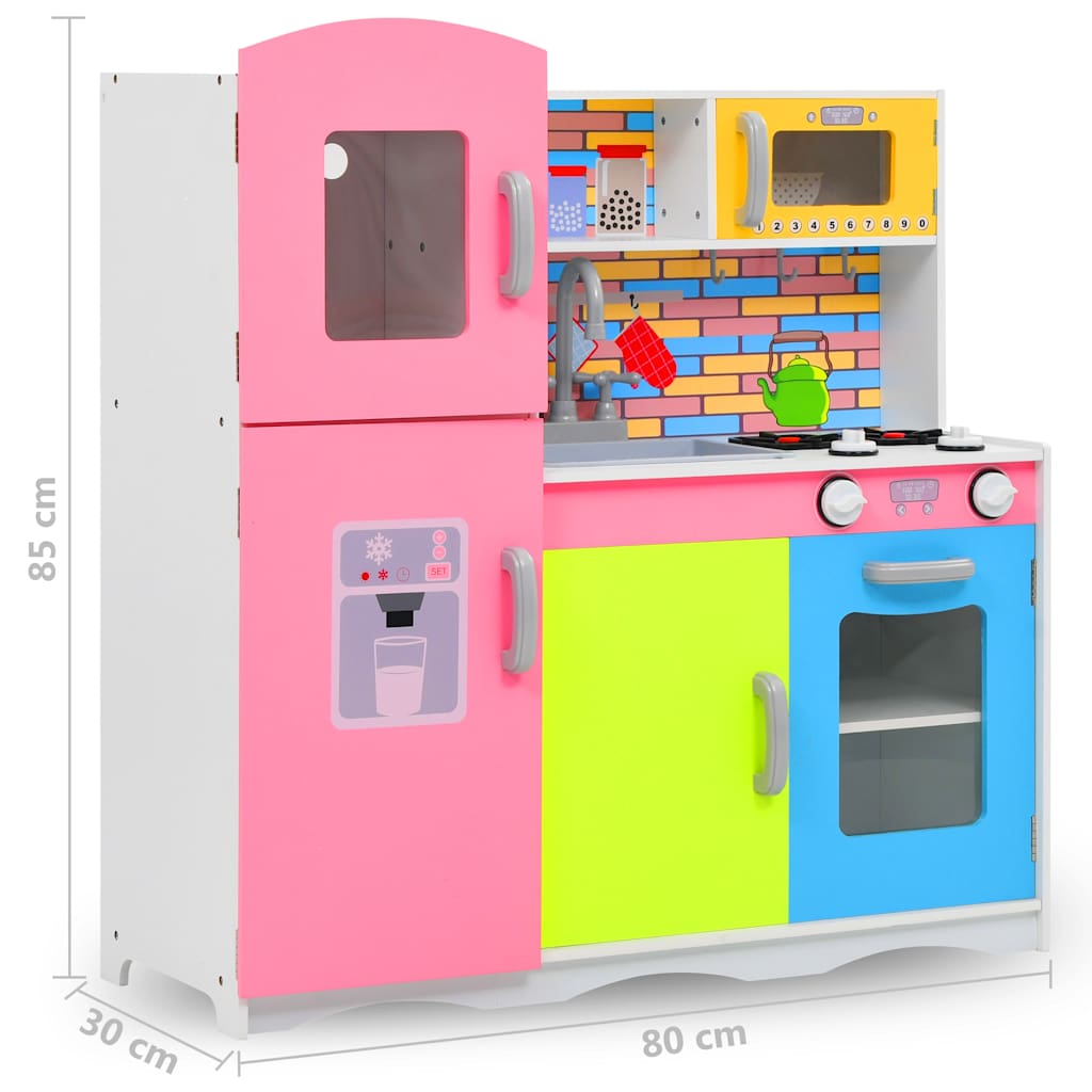 Kids' Play Kitchen Mdf 80X30X85 Cm Multicolour