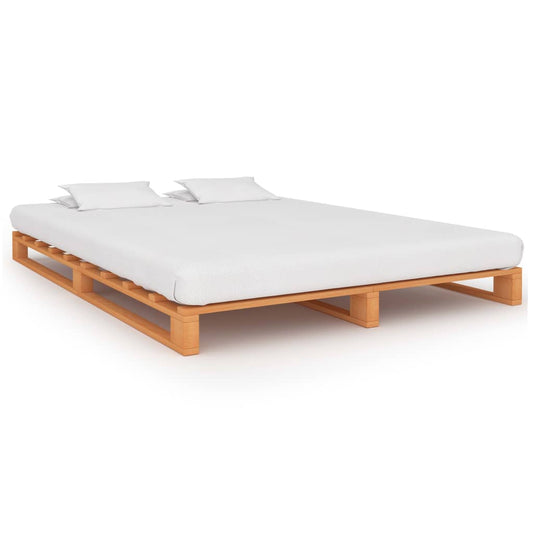 Pallet Bed Frame Without Mattress Brown 160X200Cm Solid Wood