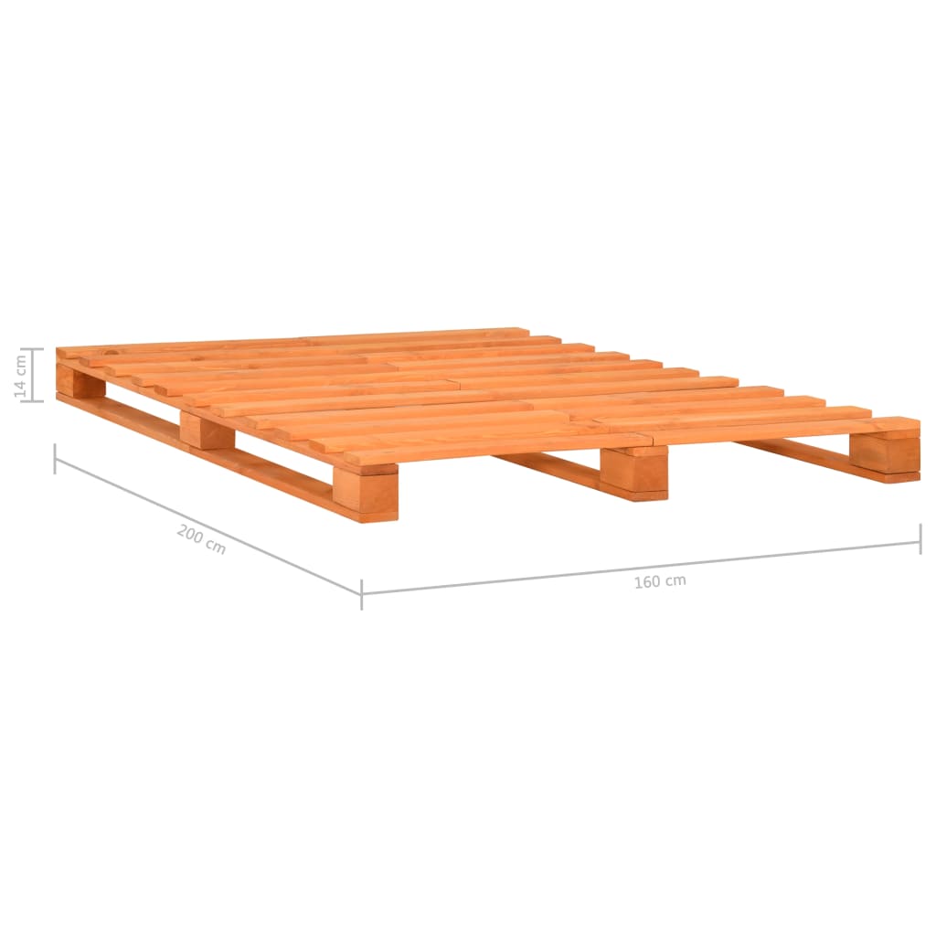 Pallet Bed Frame Without Mattress Brown 160X200Cm Solid Wood