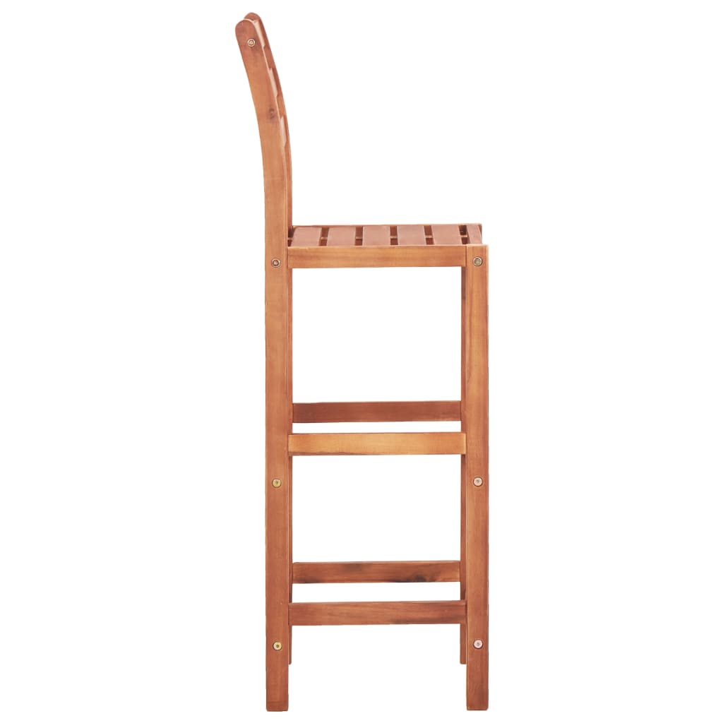Bar Chairs 2 Pcs Solid Acacia Wood