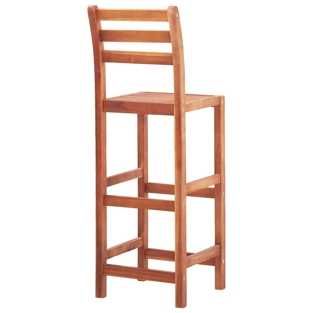 Bar Chairs 2 Pcs Solid Acacia Wood