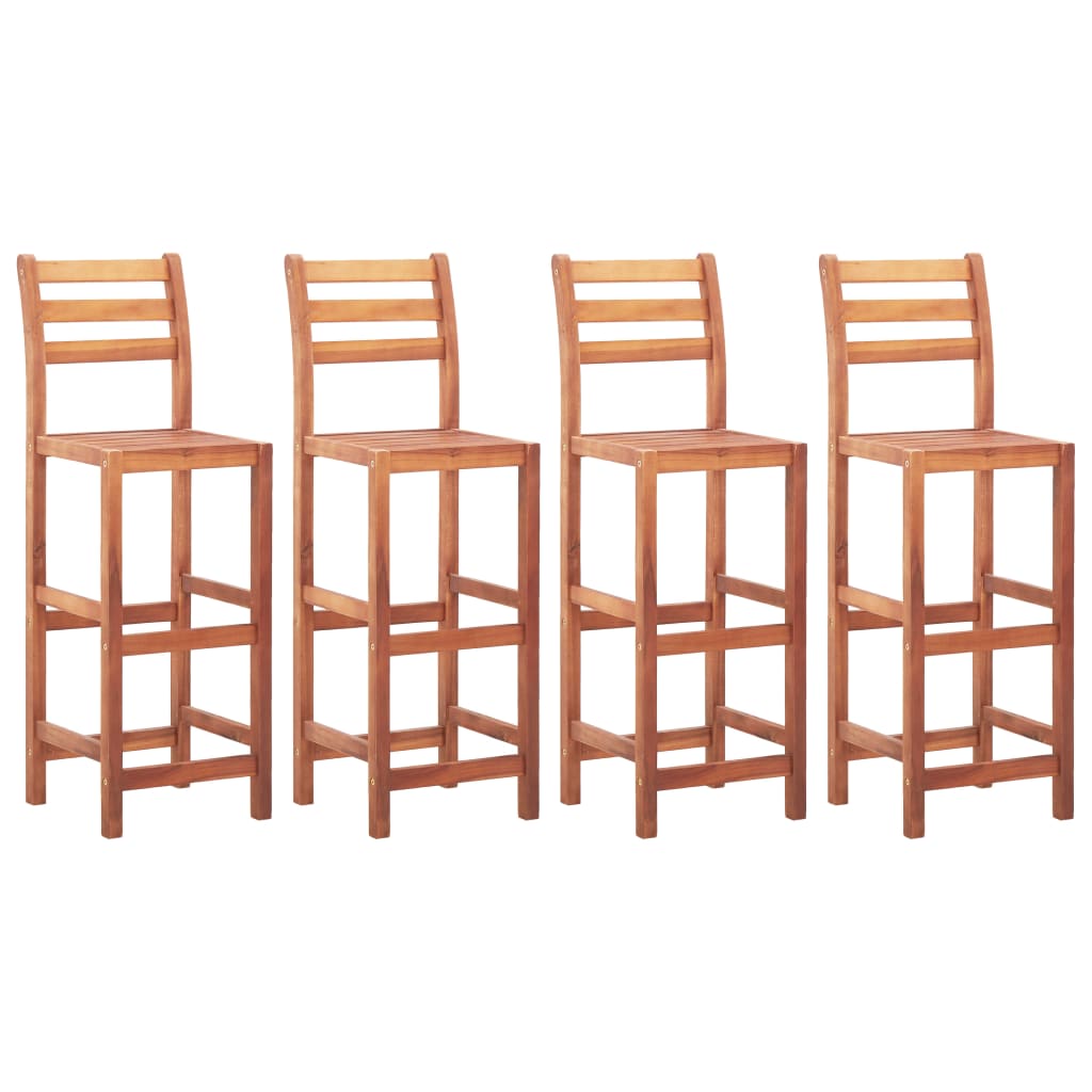 Bar Chairs 2 Pcs Solid Acacia Wood