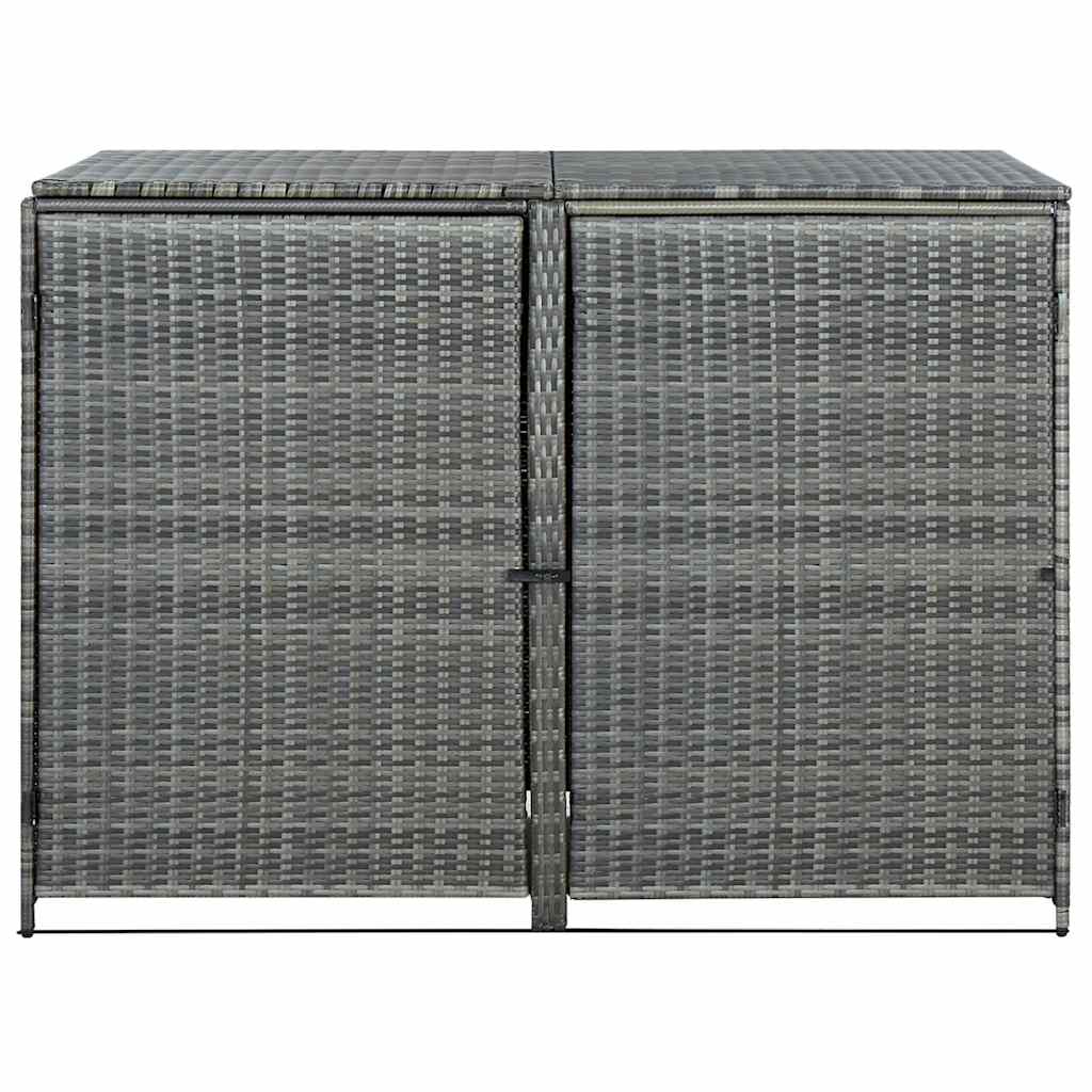 Double Wheelie Bin Shed Poly Rattan 148X77X111 Cm