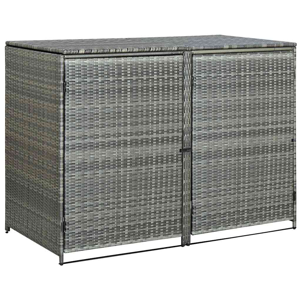 Double Wheelie Bin Shed Poly Rattan 148X77X111 Cm