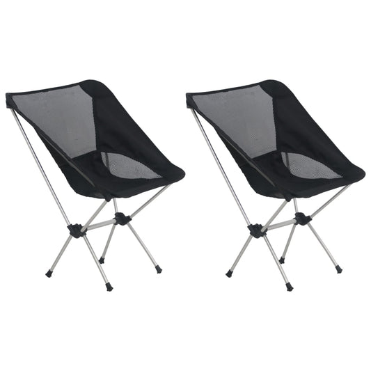 2X Folding Camping Chairs With Carry Bag 54X50X65 Cm Aluminium