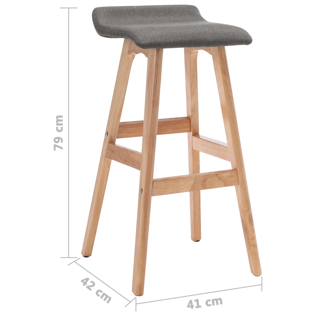 Bar Stools 2 Pcs Dark Grey Fabric
