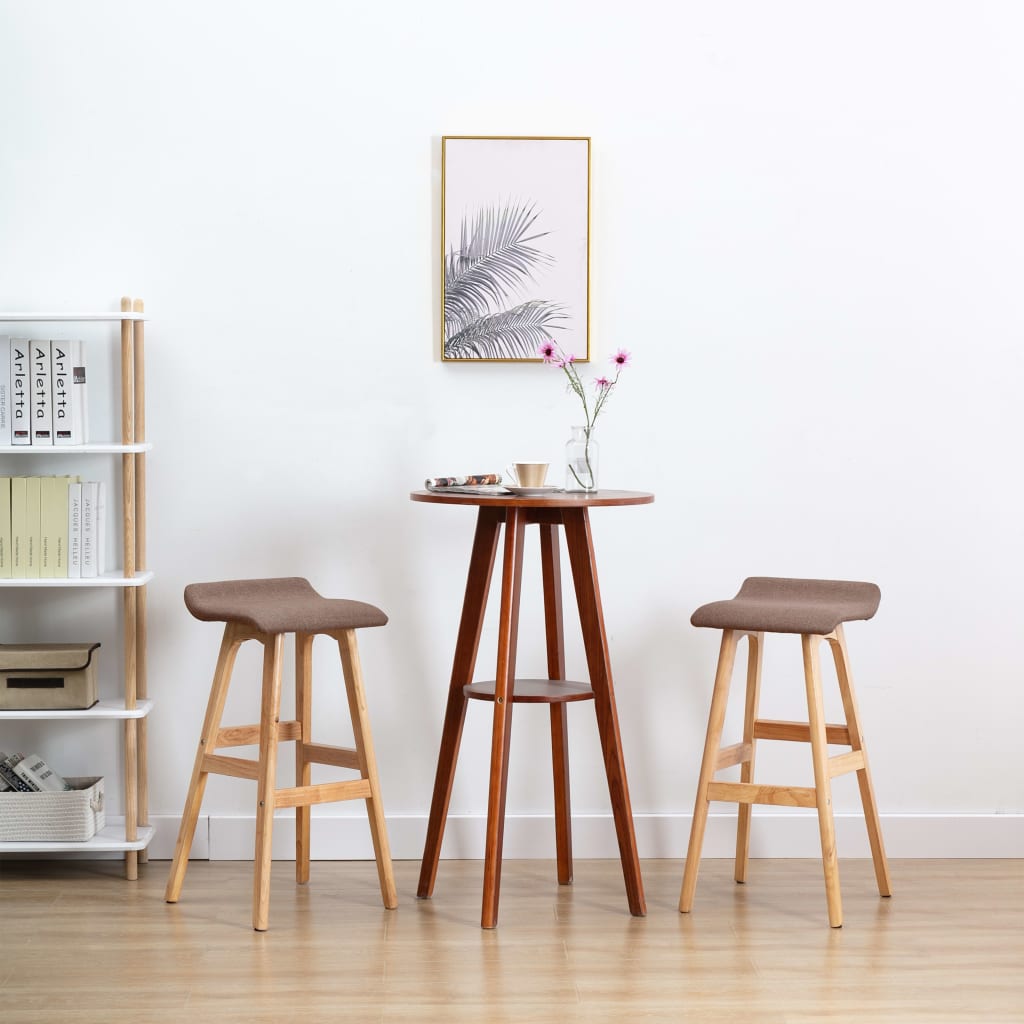 Bar Stools 2 Pcs Dark Grey Fabric