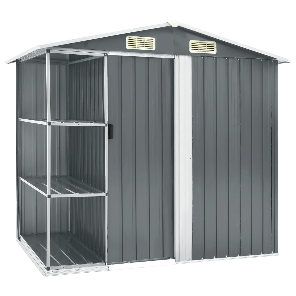 Garden Shed With Rack 205X130X183 Cm Iron