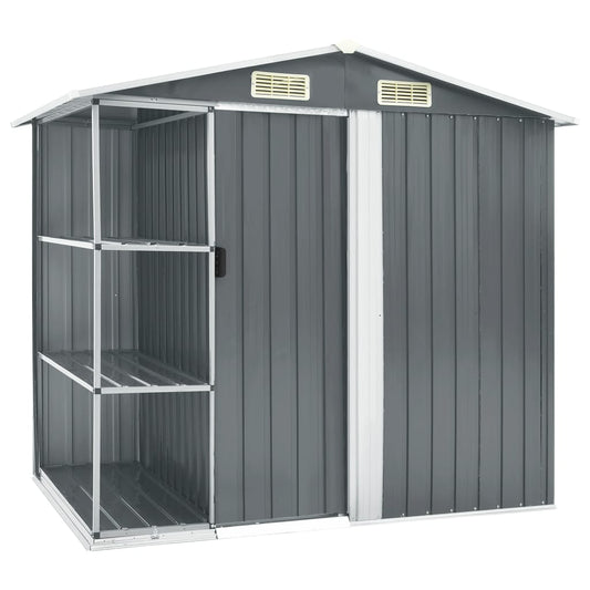 Garden Shed With Rack 205X130X183 Cm Iron