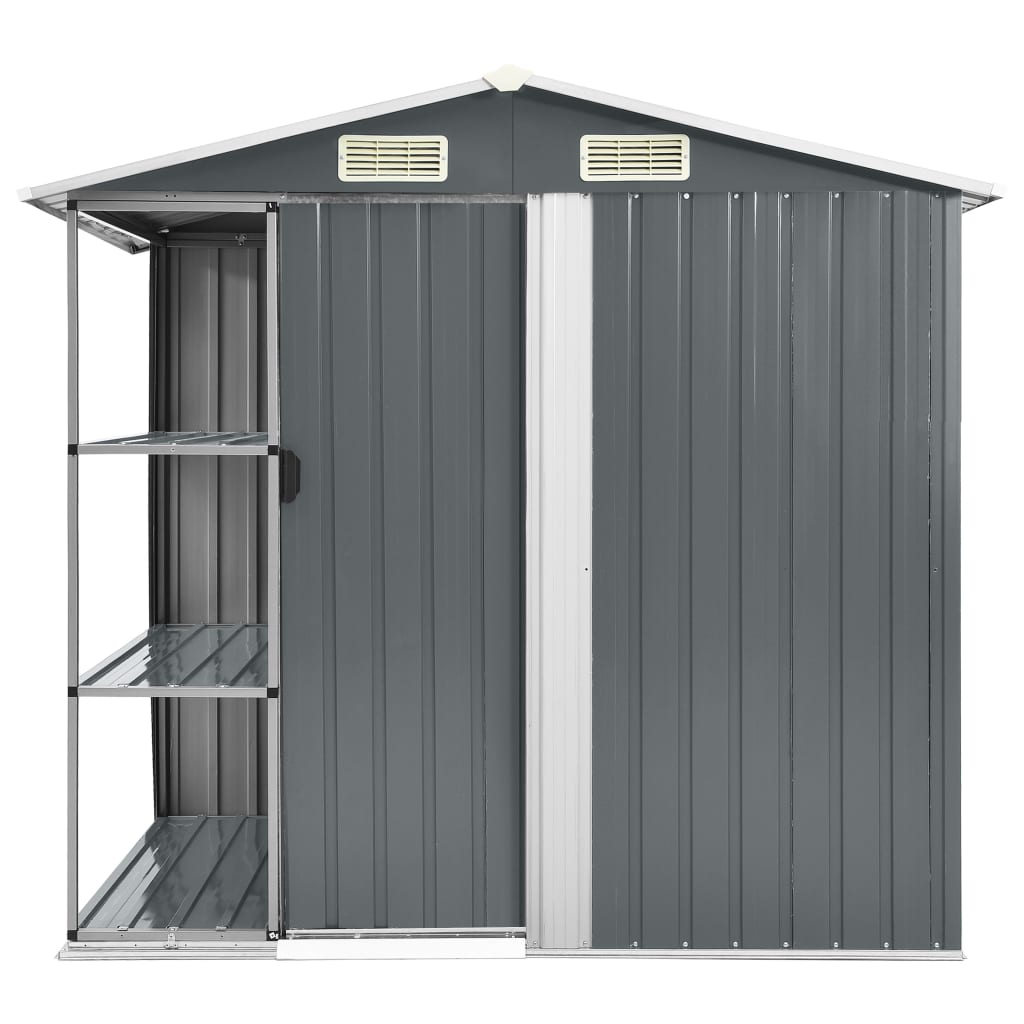 Garden Shed With Rack 205X130X183 Cm Iron
