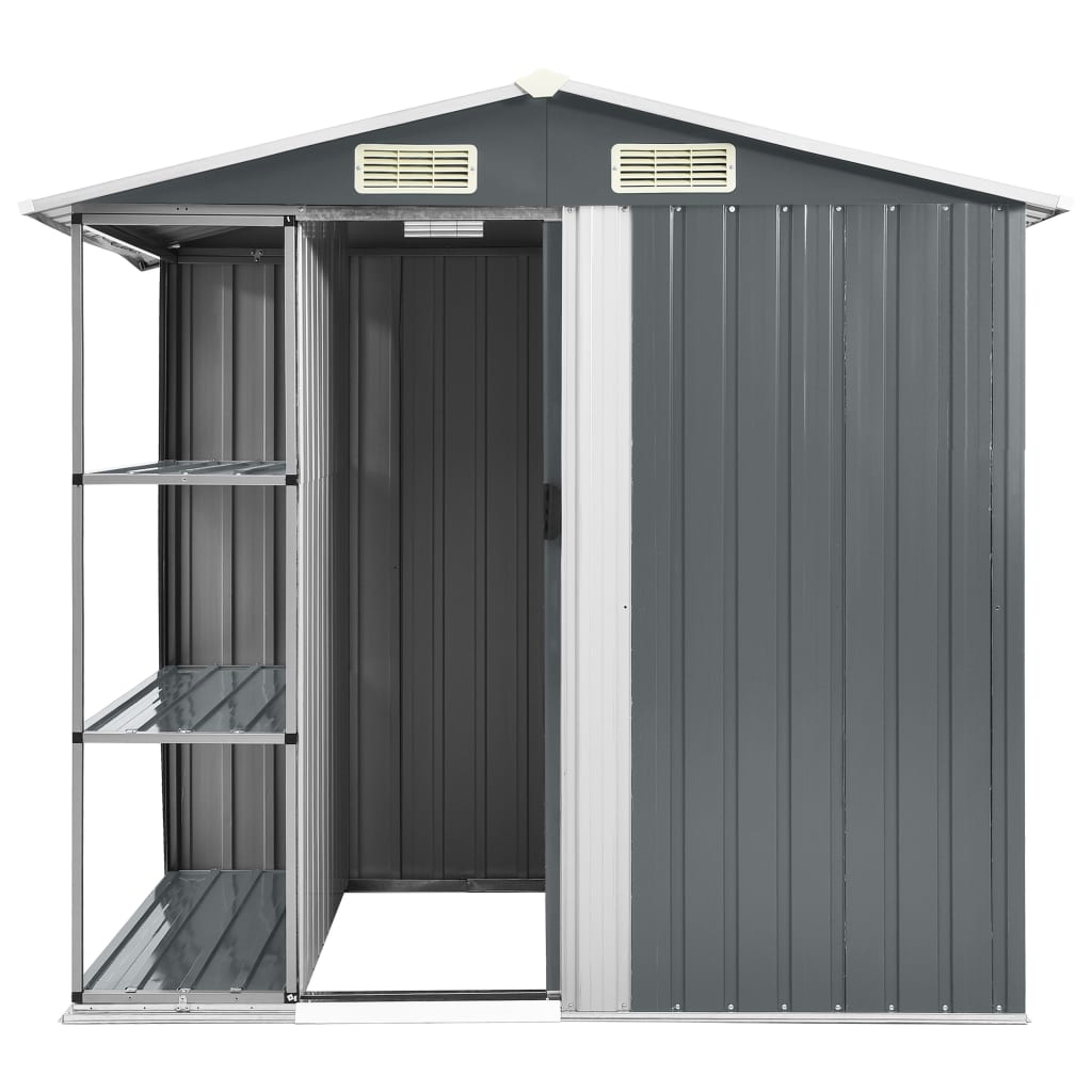 Garden Shed With Rack 205X130X183 Cm Iron
