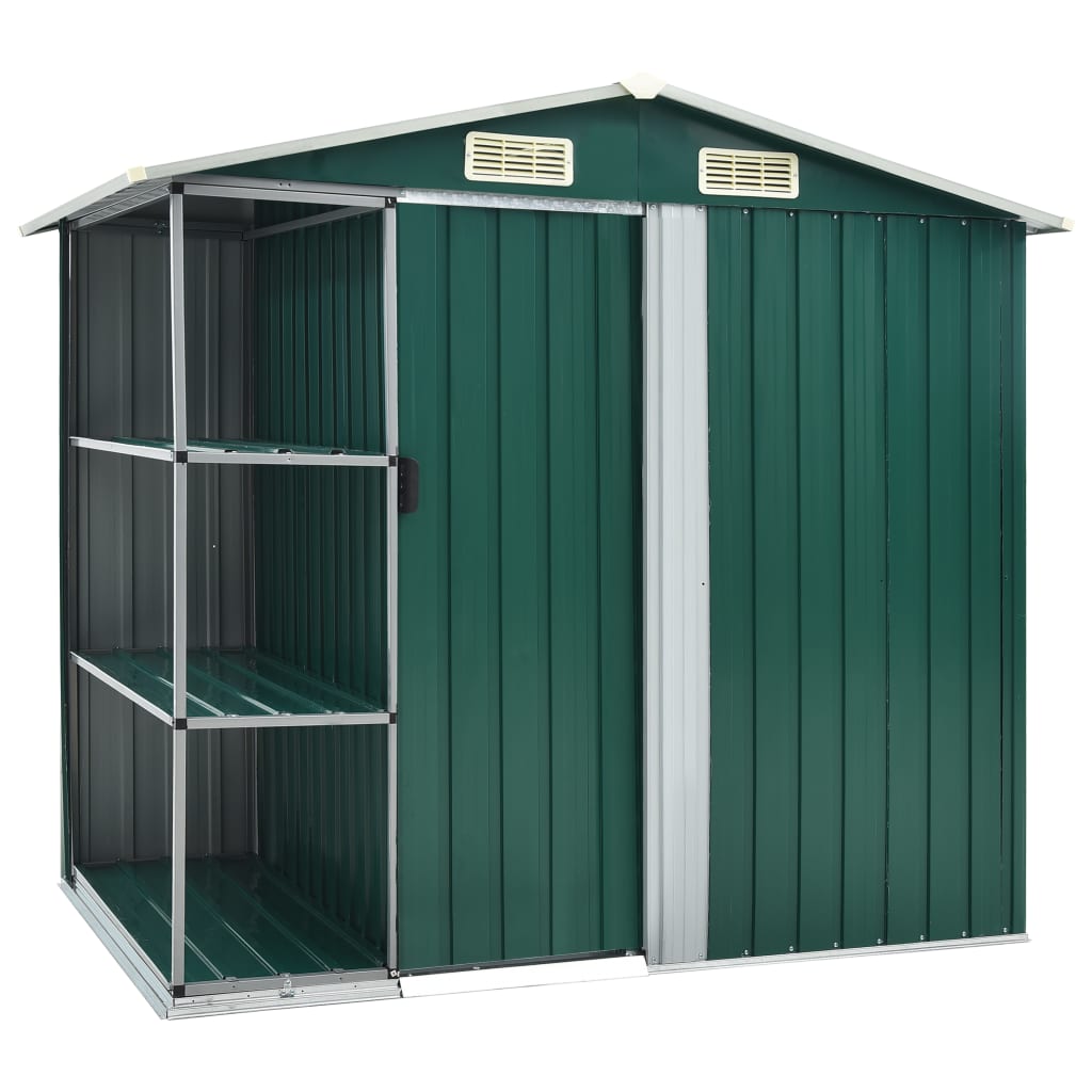 Garden Shed With Rack 205X130X183 Cm Iron