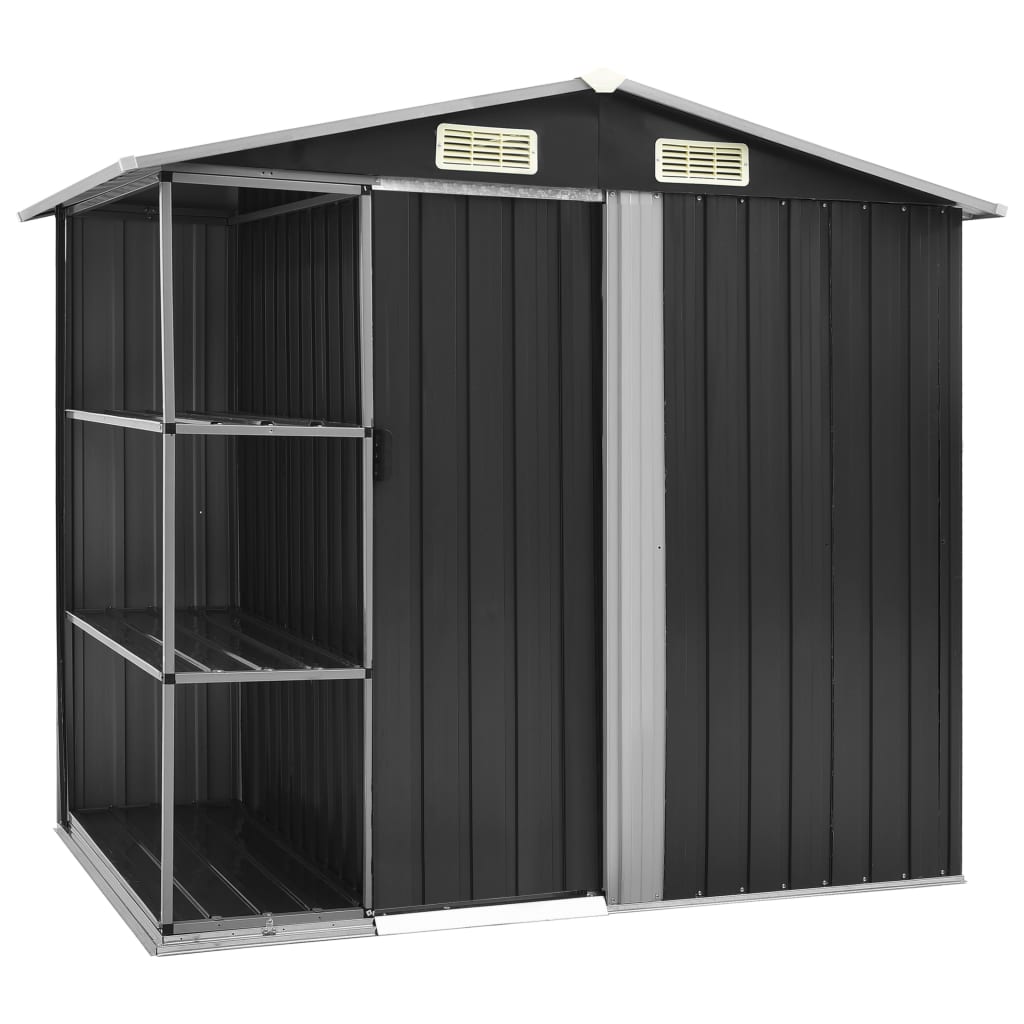 Garden Shed With Rack 205X130X183 Cm Iron