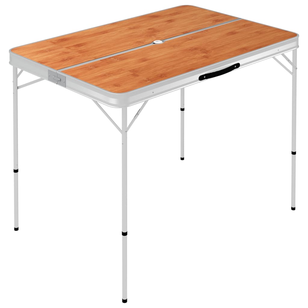 Folding Camping Table With 2 Benches Aluminium