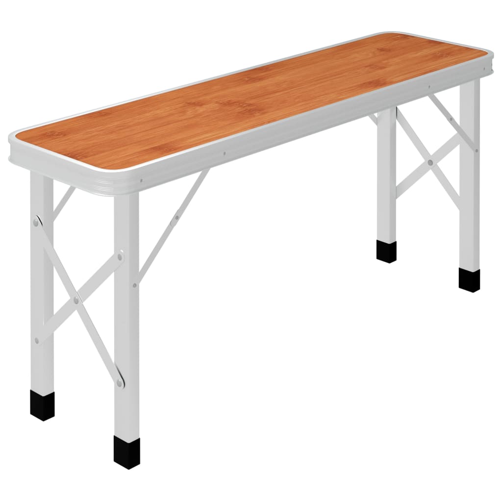Folding Camping Table With 2 Benches Aluminium
