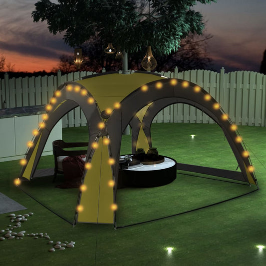 Party Tent With Led And 4 Sidewalls 3.6X3.6X2.3 M