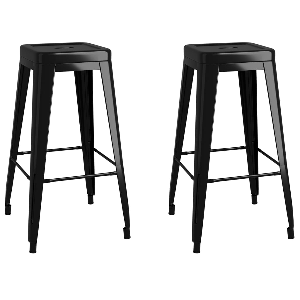 Bar Stools Stackable 2 Pcs Metal