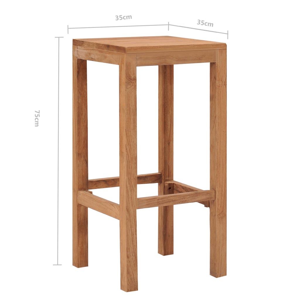 Bar Stools 4 Pcs Solid Teak Wood
