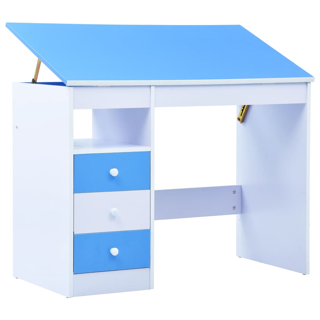 Children Drawing Study Desk Tiltable And White
