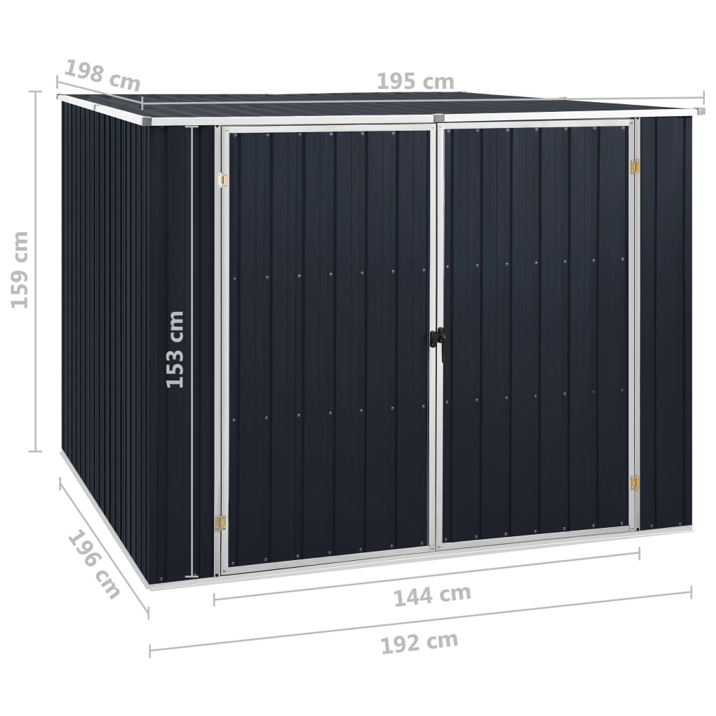 Garden Shed 195X198X159 Cm Galvanised Steel