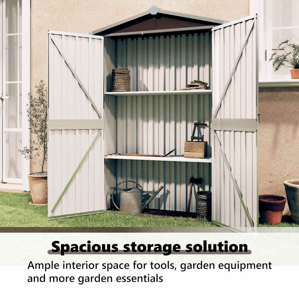 Garden Shed 116X45X175 Cm Galvanised Steel