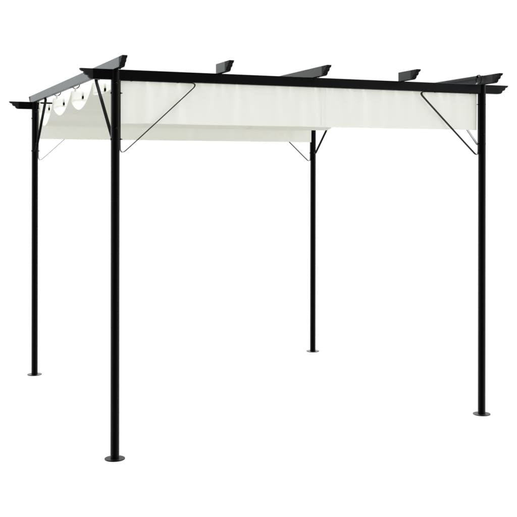 Pergola With Retractable Roof 3X3 M Steel 180 G/M²