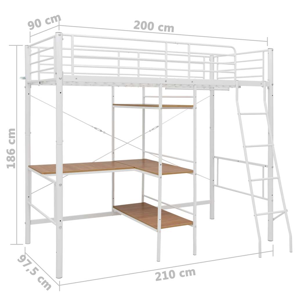 Bunk Bed With Table Without Mattress Metal