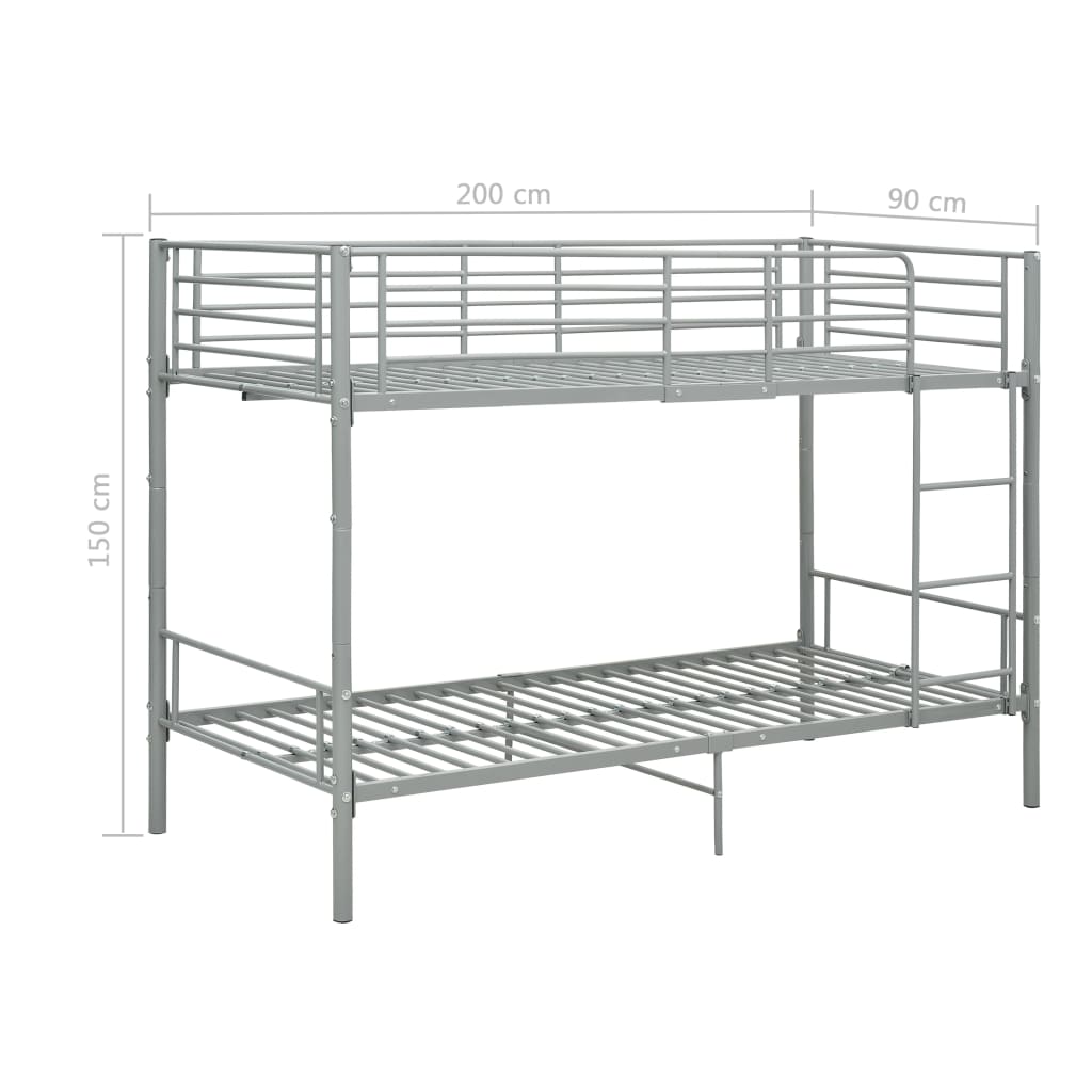 Bunk Bed Without Mattress Metal 90X200 Cm