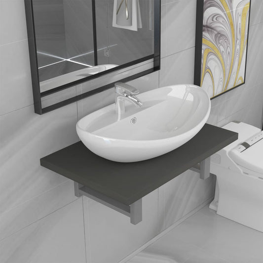 Two Piece Bathroom Furniture Set Ceramic