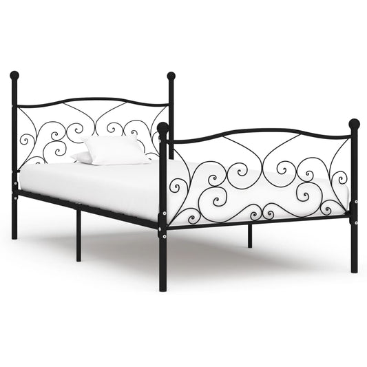 Bed Frame Without Mattress With Slatted Base Metal