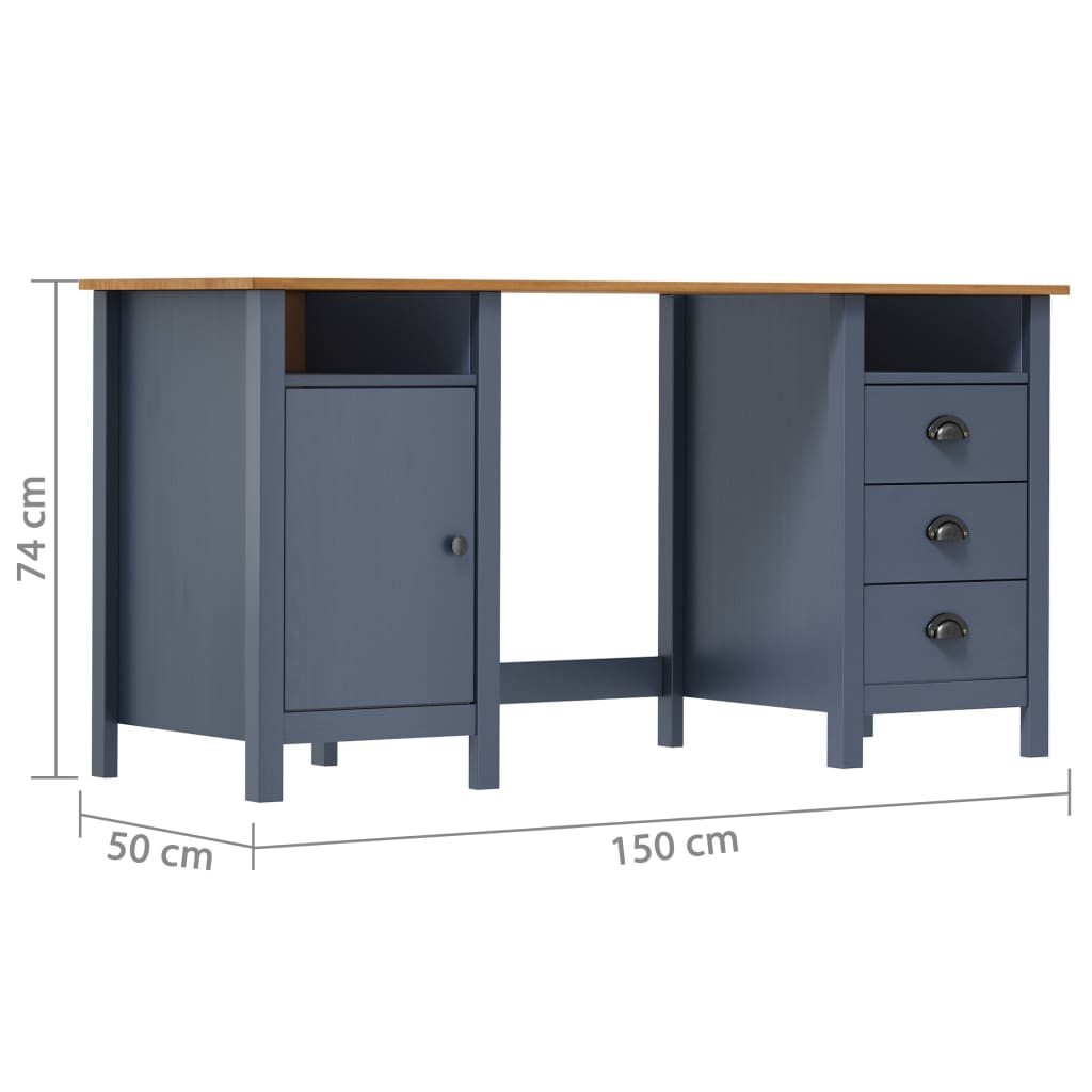 Desk Hill 150X50X74 Cm Solid Pine Wood
