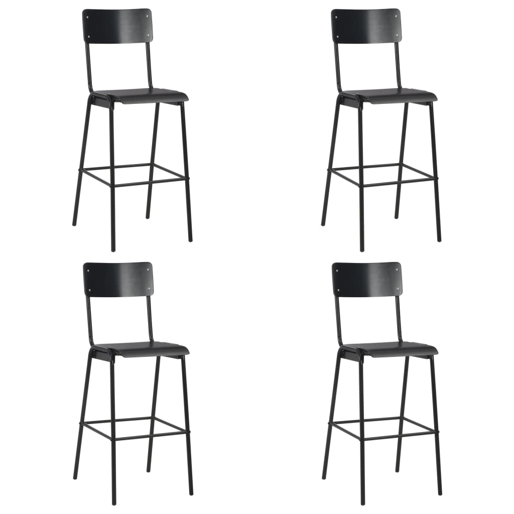 Bar Chairs 6 Pcs Solid Plywood Steel