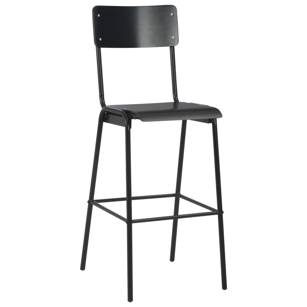 Bar Chairs 6 Pcs Solid Plywood Steel