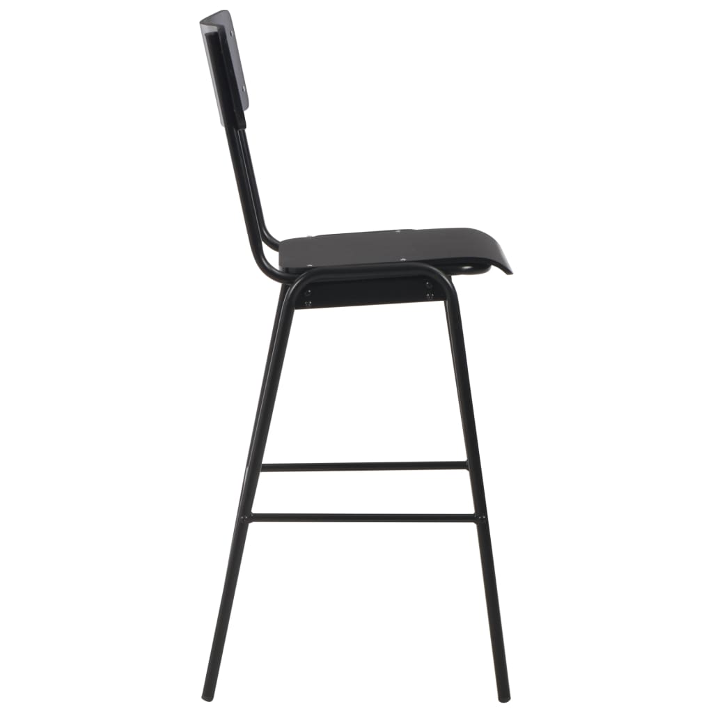 Bar Chairs 6 Pcs Solid Plywood Steel
